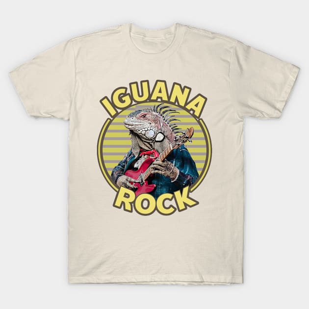 Lizard Rockstar - Iguana Rock T-Shirt by Moulezitouna